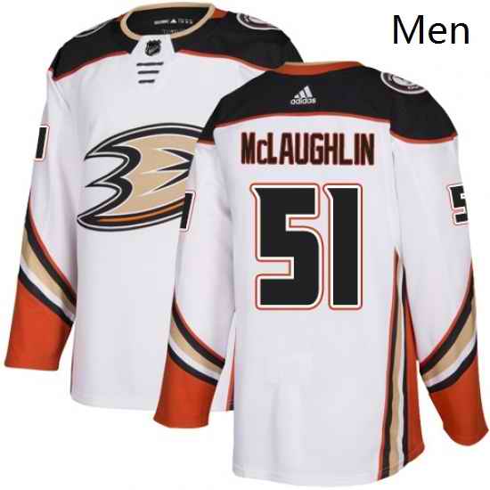 Mens Adidas Anaheim Ducks 51 Blake McLaughlin Authentic White Away NHL Jersey